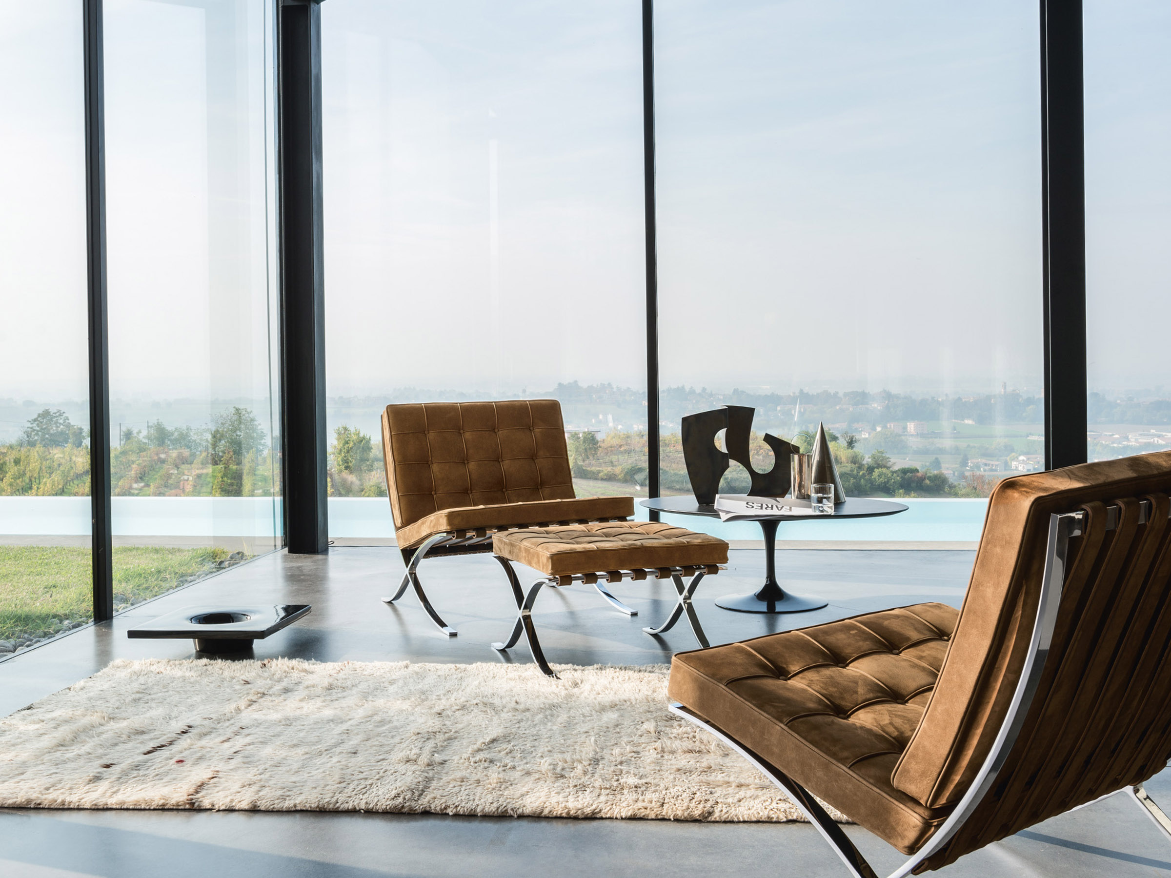 The Barcelona Chair, designed by Ludwig Mies van der Rohe and Lilly Reich. Photo credit: Courtesy of Knoll, Inc.