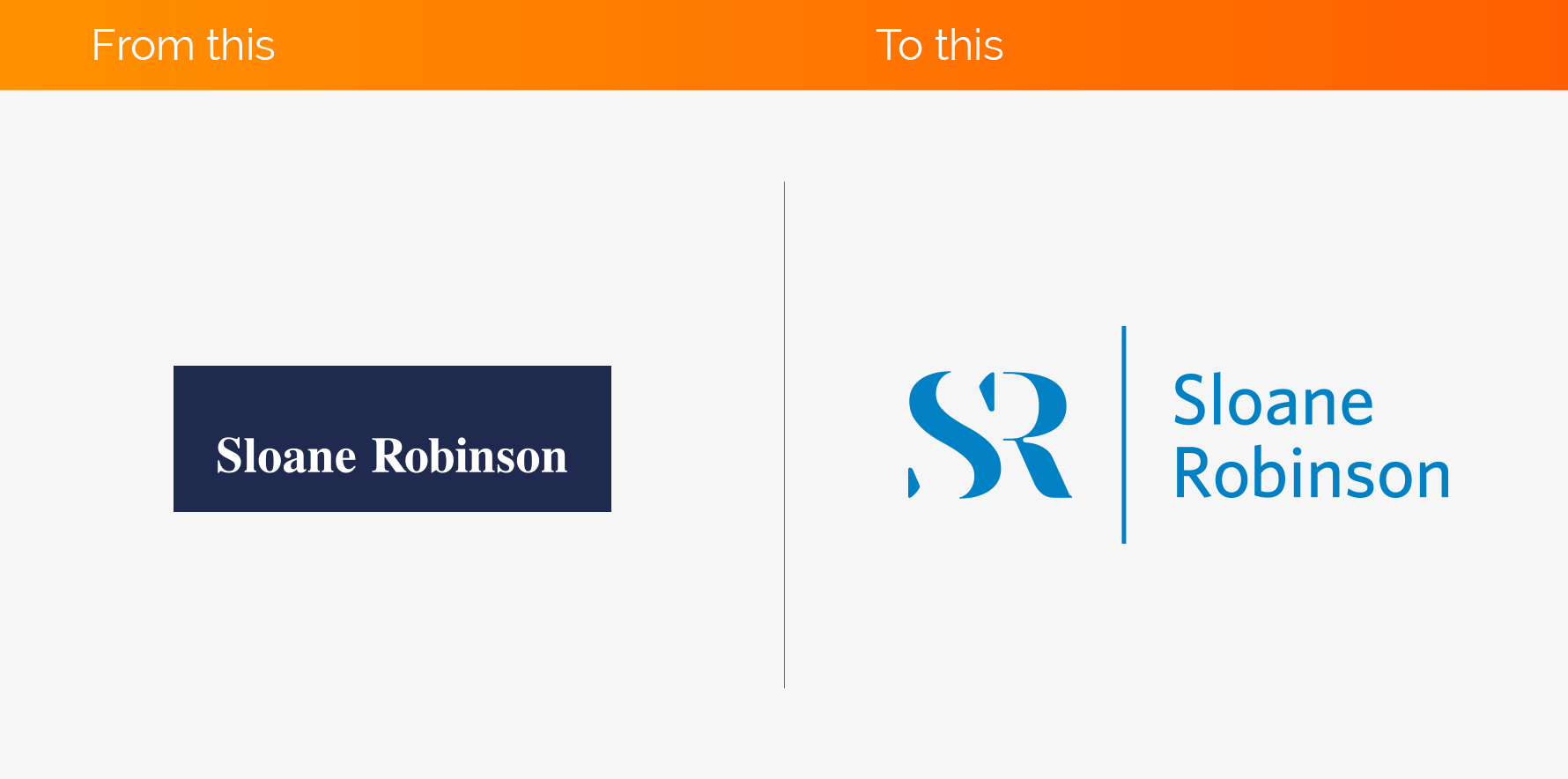Sloane Robinson rebranded with a refreshed SR logo and modern design.